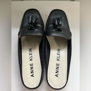 Anne Klein Black Mules with Tassles